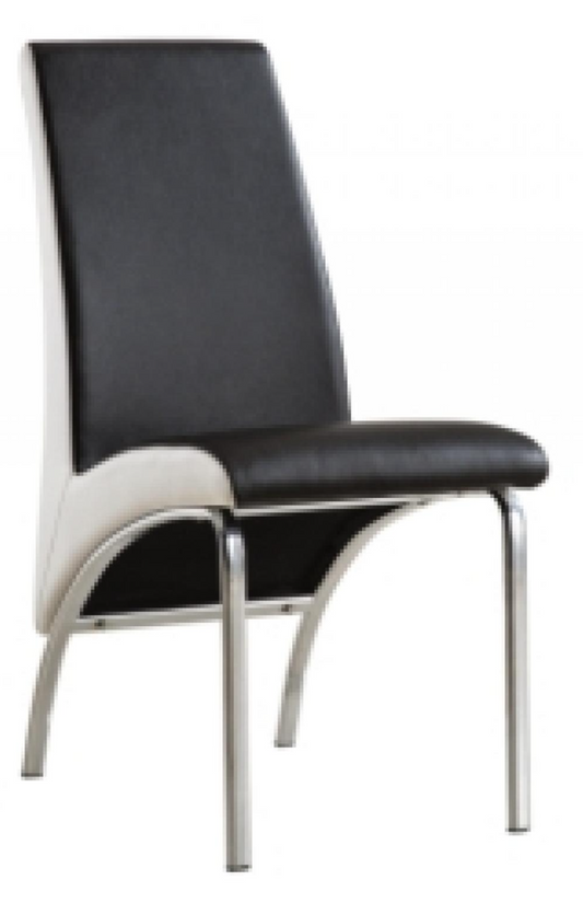 Black Leather Steel Frame Dinning Chair