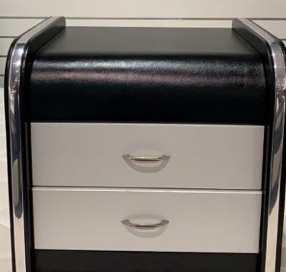 Bedside Cabinet Silver Frame