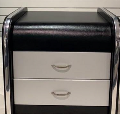 Bedside Cabinet Silver Frame