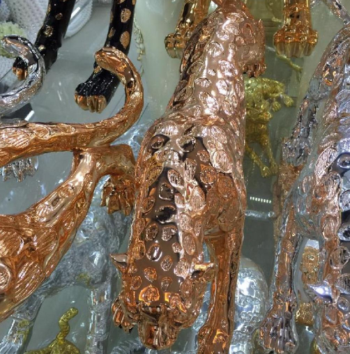 Golden / Sliver Leopard Decor Statue