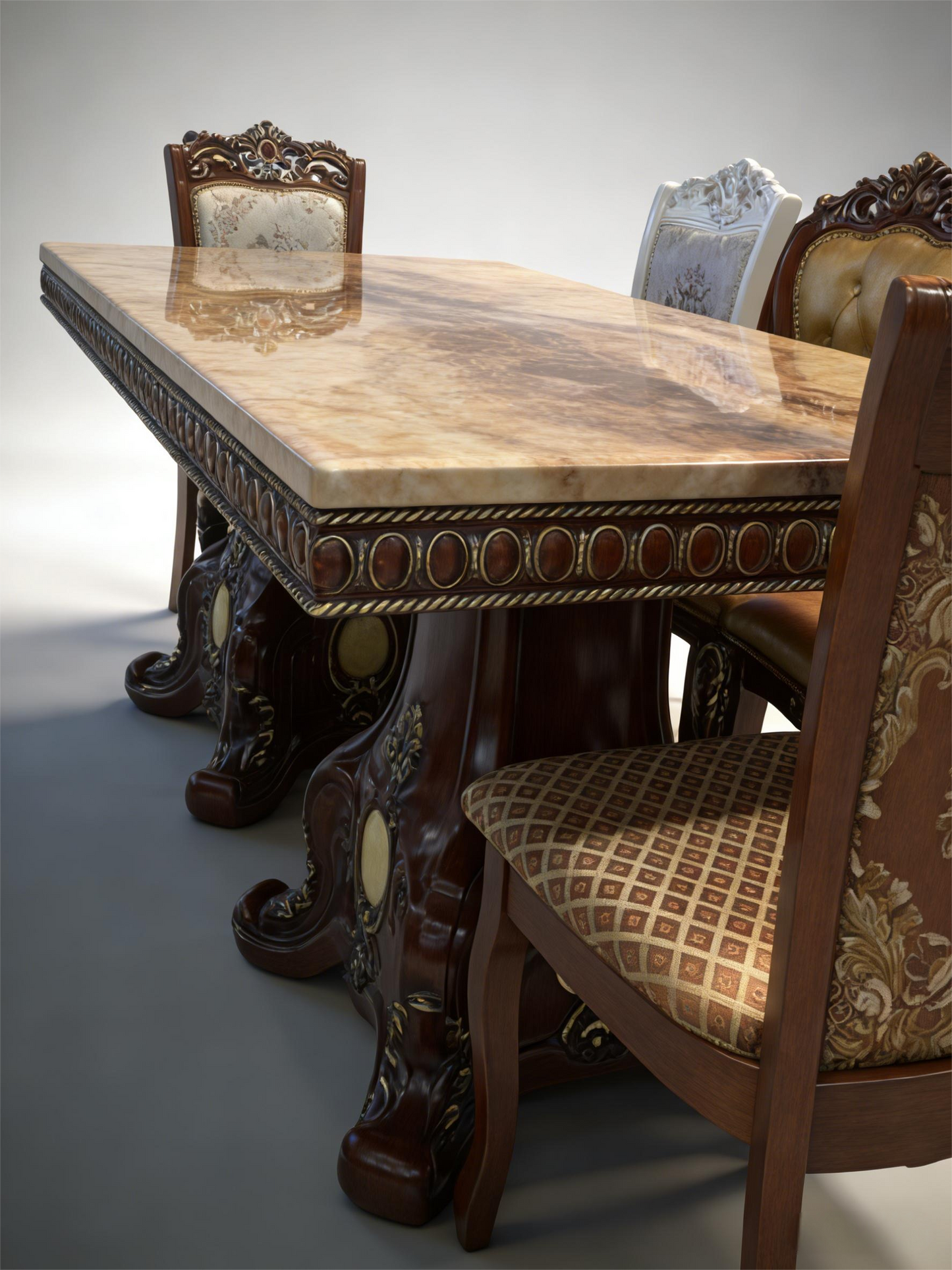 European Palace Style Carved Dining Table