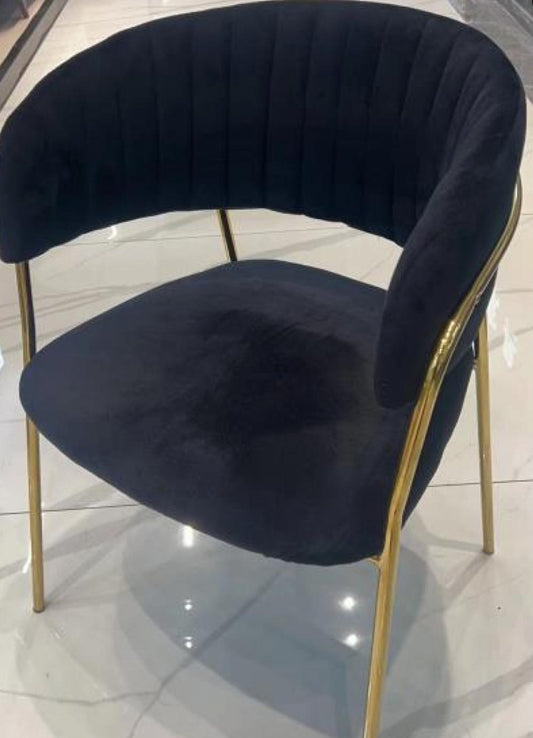 Dark Blue Velvet-style Coffee Table Chair