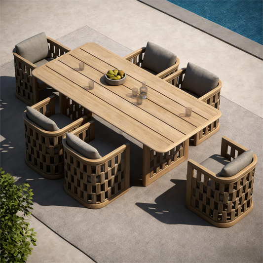 Modern Outdoor Rattan Dining Set