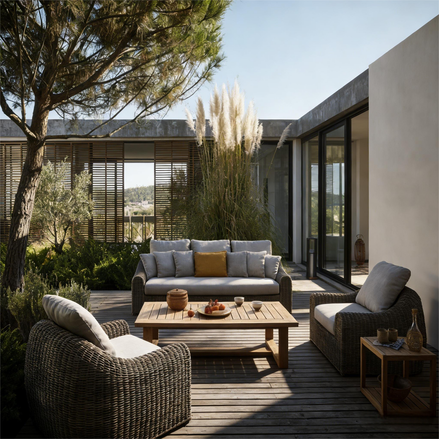 Natural Style Outdoor Rattan Sofa Set
