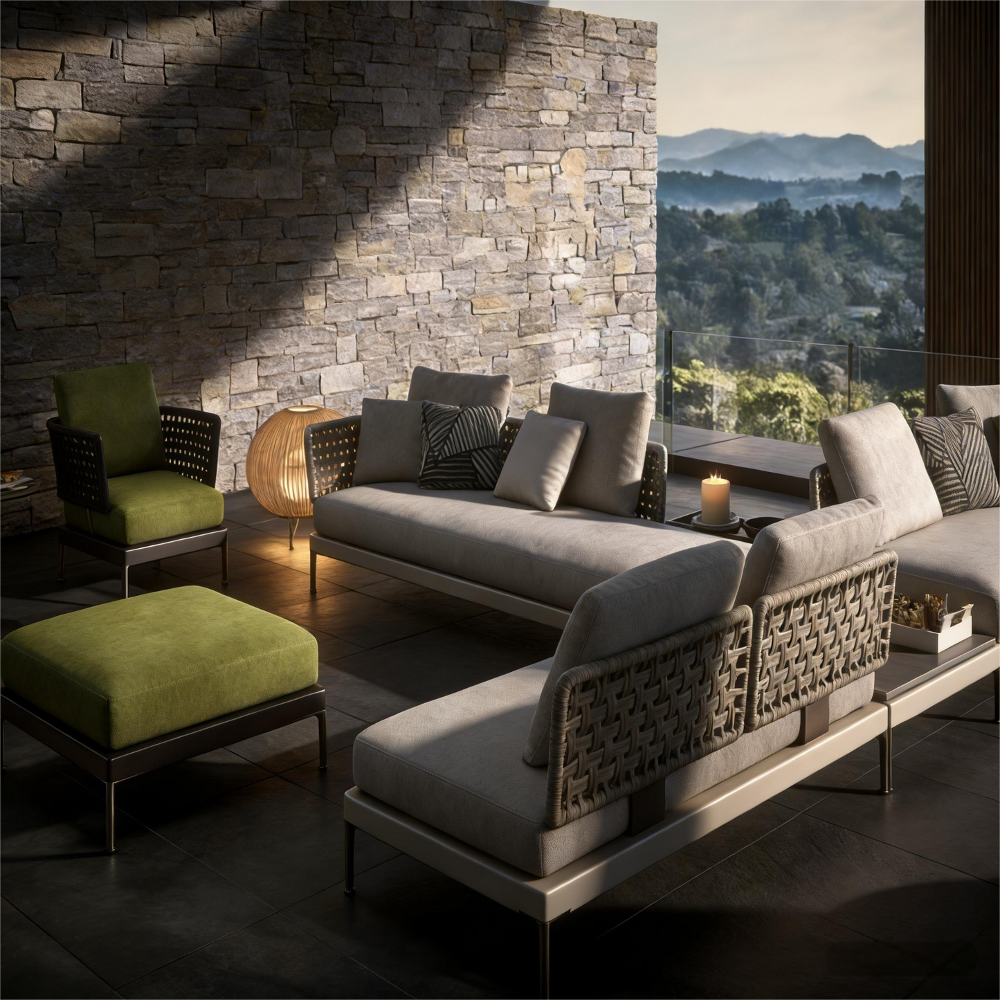 Modern Luxury Outdoor Rattan Sofa Set