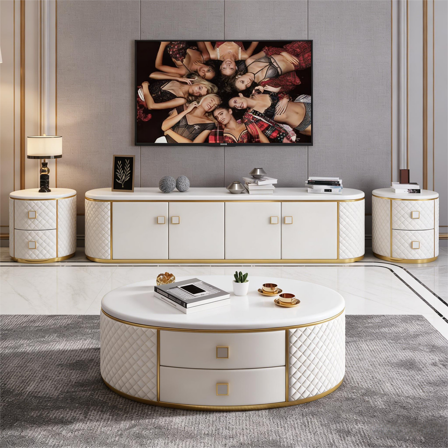 Italian Luxury Marble Living Room Set