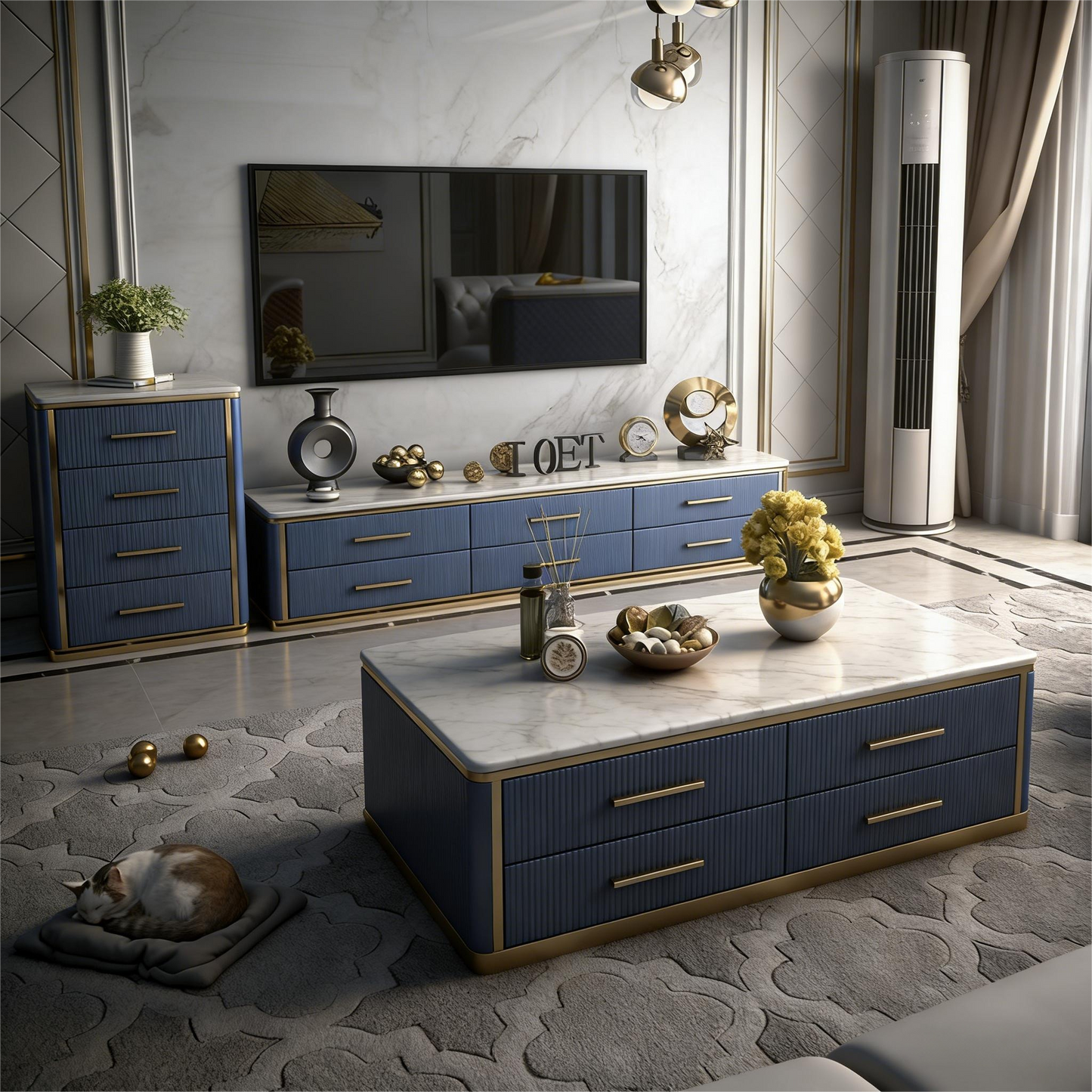Postmodern Luxury Style Living Room Furniture Set