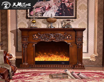 European-style carved electric fireplace