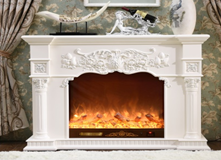 European-style carved electric fireplace