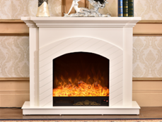 American-style minimalist white electric fireplace