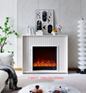 Minimalist electric fireplace with fluted detailing