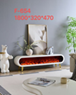 Light-luxury low-profile electric fireplace TV stand with an oval design